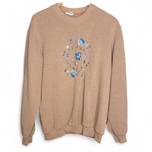 vintage 90s super cozy floral grandma sweater